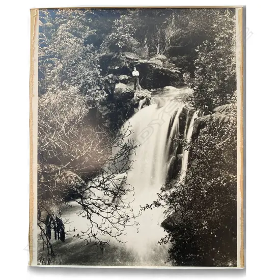 Unidentified photographer - Man standing above Waterfall,